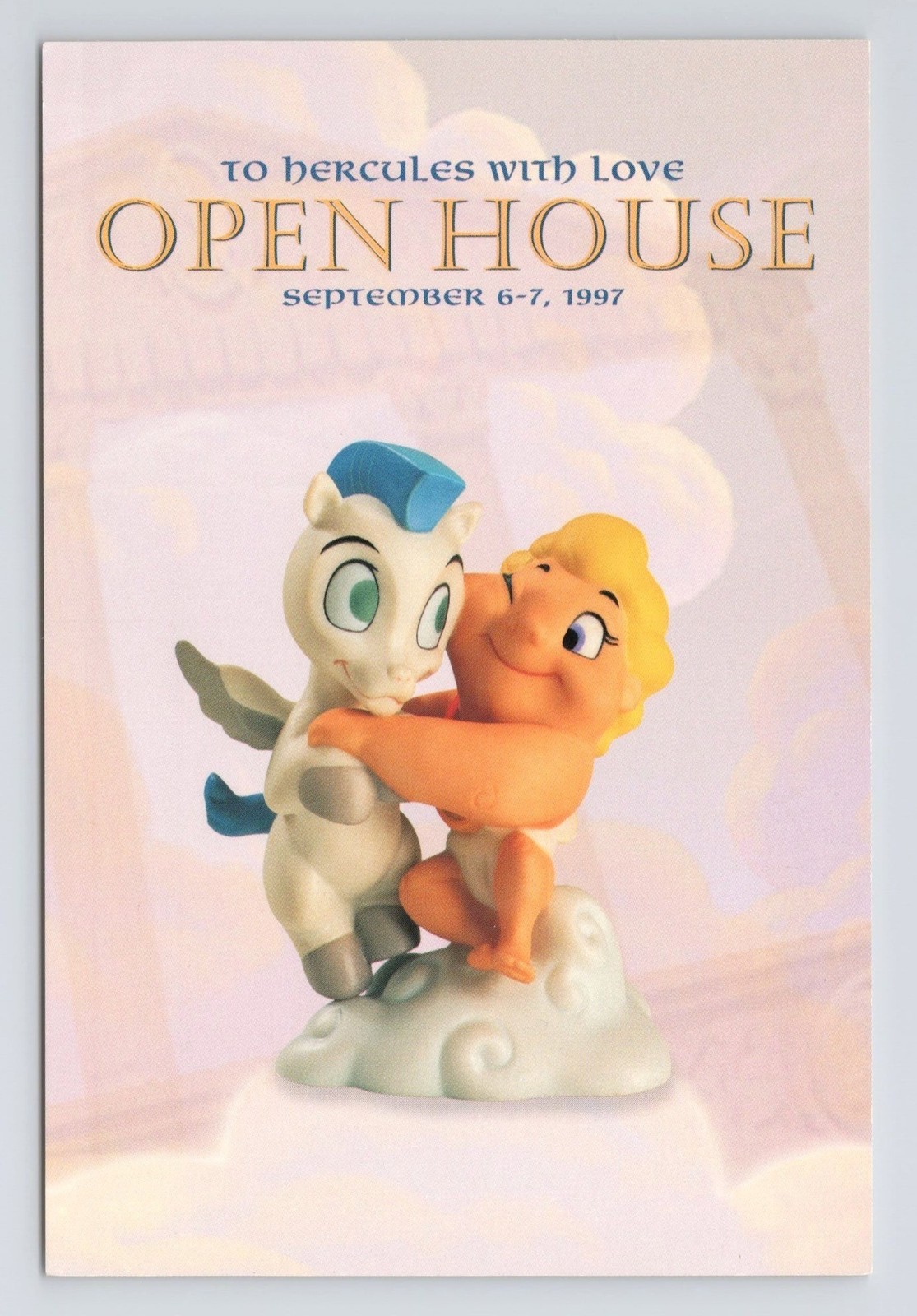 Vintage 1997 Disney WDCC Baby Hercules Pegasus Open House Event Promo Postcard 