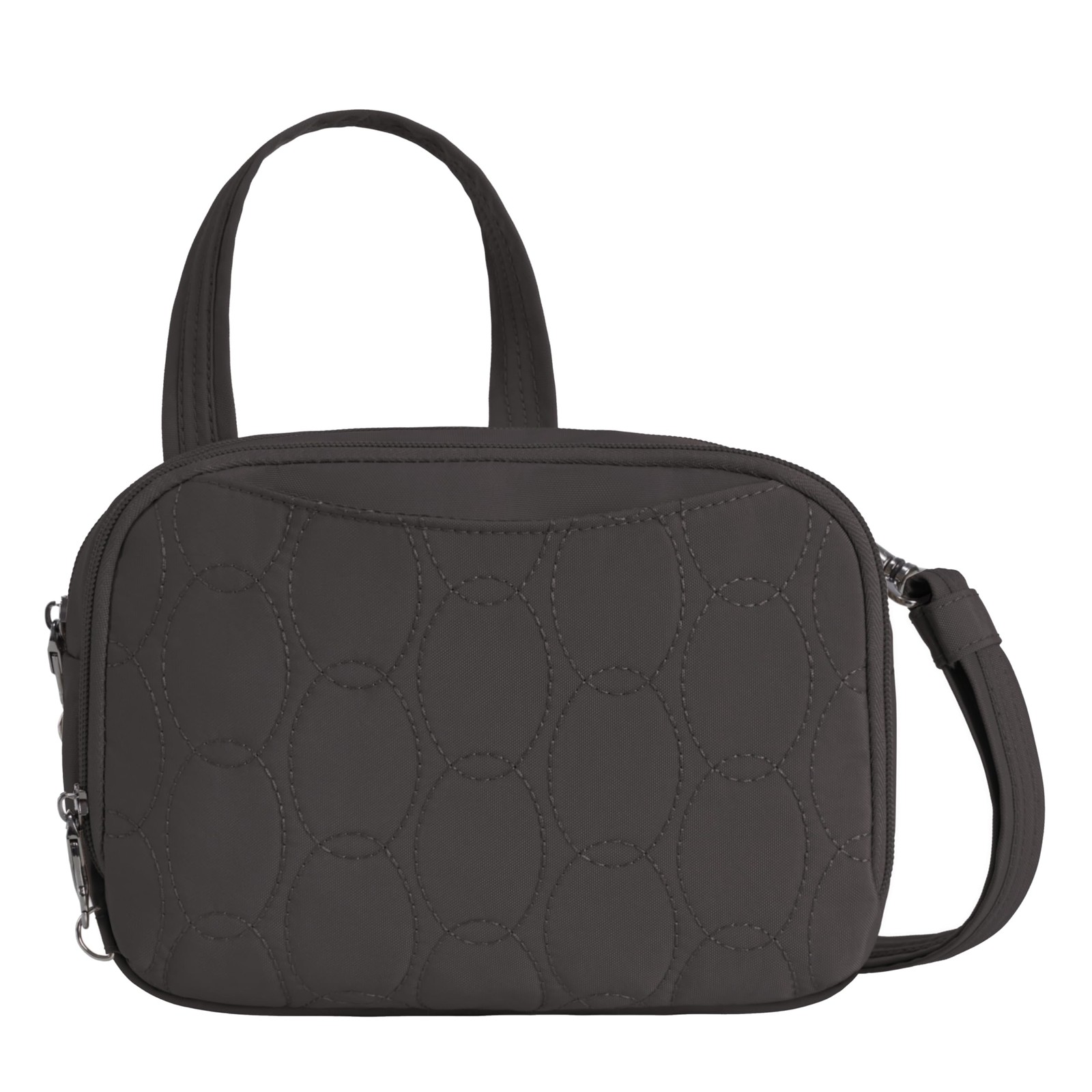 Travelon Anti-Theft Runways Double Compartment Crossbody, Smoke Travelon Anti-Theft Runways Double Compartment Crossbody, Smoke