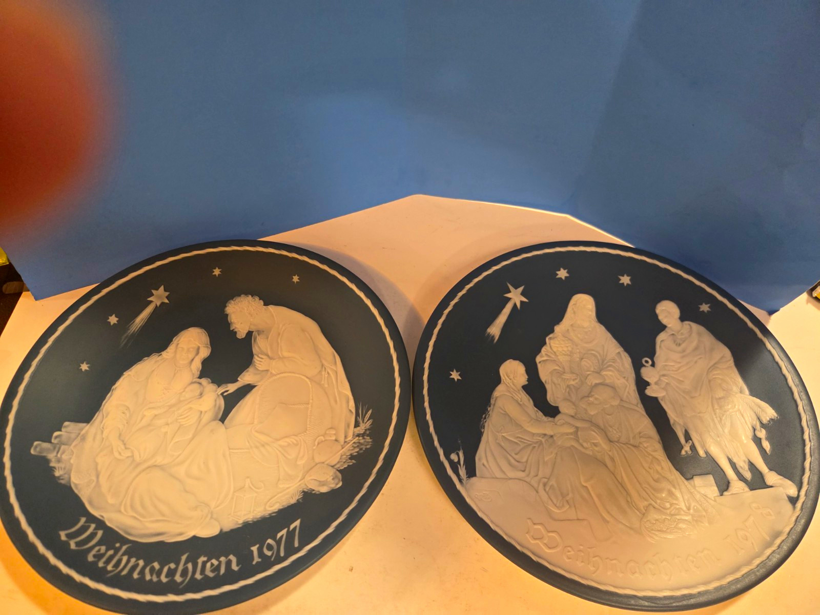 Villeroy & Boch 1977 Holy Family and 1978 Three Kings Christmas Plates 11 1/2\ Villeroy & Boch 1977 Holy Family and 1978 Three Kings Christmas Plates 11 1/2\