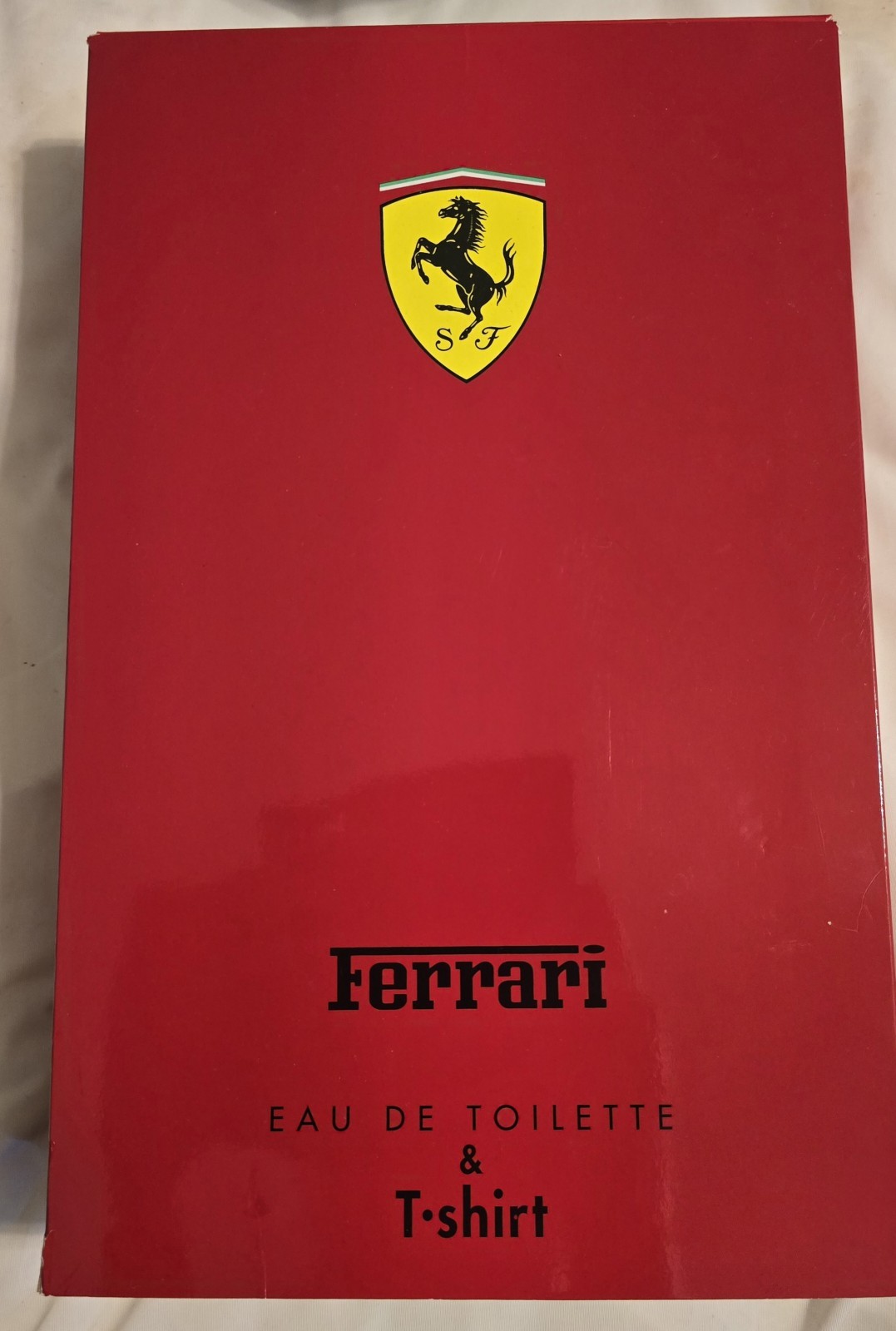 Vintage FERRARI RED 3 Pc Gift Set 4.2oz 125ml Cologne Shower Gel XL T-Shirt New