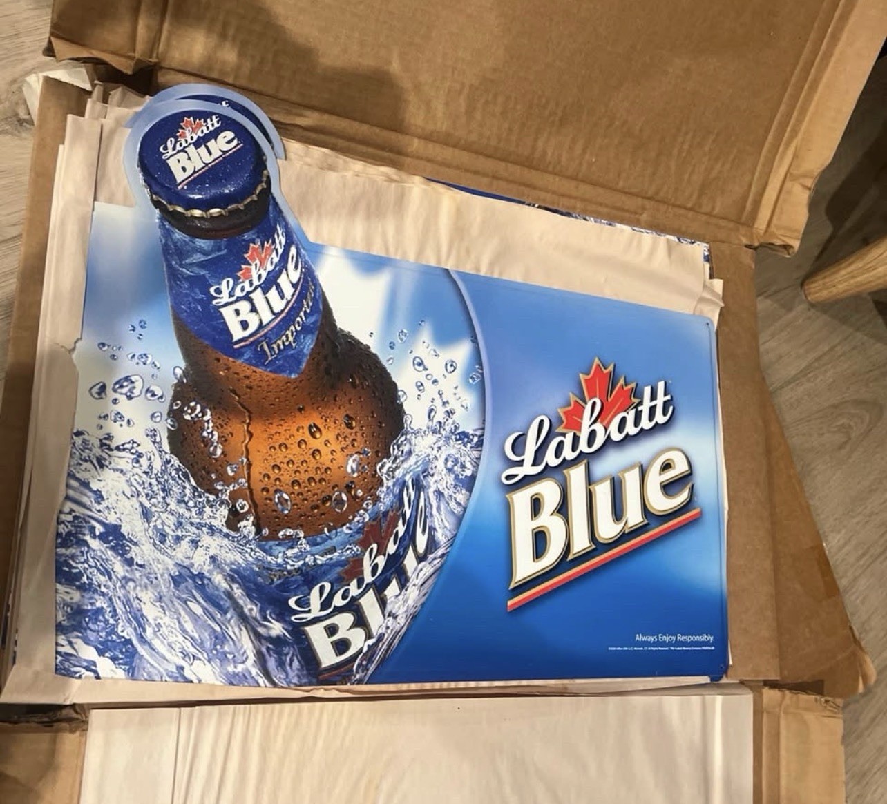 Vintage Rare Labatt Blue Beer Brewing Co 2005 Tin Metal Sign 20\