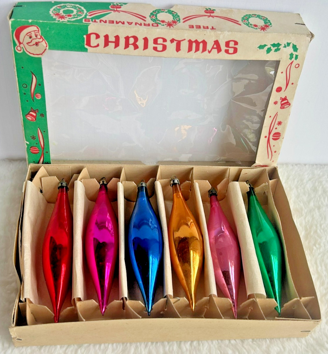 6 Vintage Handblown Teardrop Mercury Glass Christmas POLAND Spindle Icicle 5 6 Vintage Handblown Teardrop Mercury Glass Christmas POLAND Spindle Icicle 5