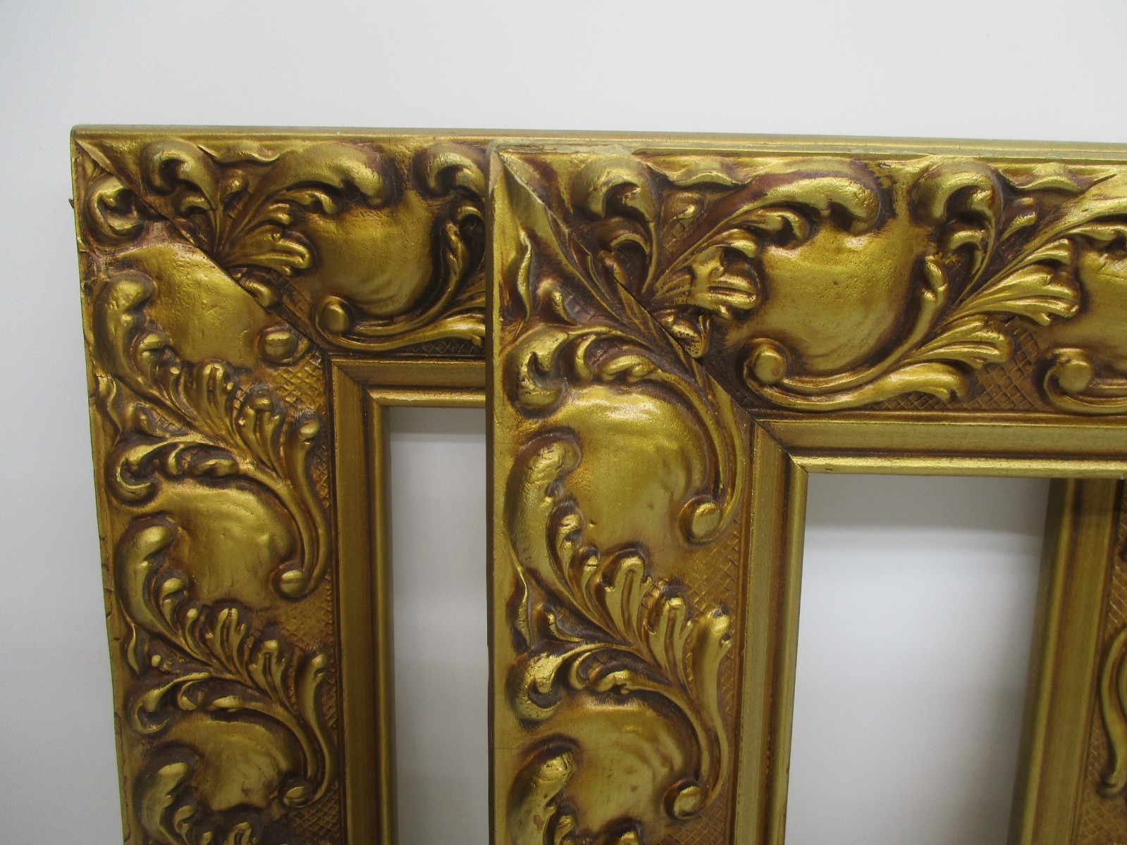 Lot Of 2 Matching Ornate Gold Gesso Wood Pic Frames Fits 8 Lot Of 2 Matching Ornate Gold Gesso Wood Pic Frames Fits 8