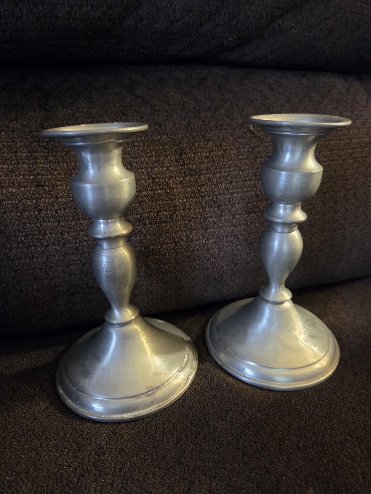 Vtg Weighted Leonard Genuine Pewter Candle Stick Holders Bolivia 6.25\