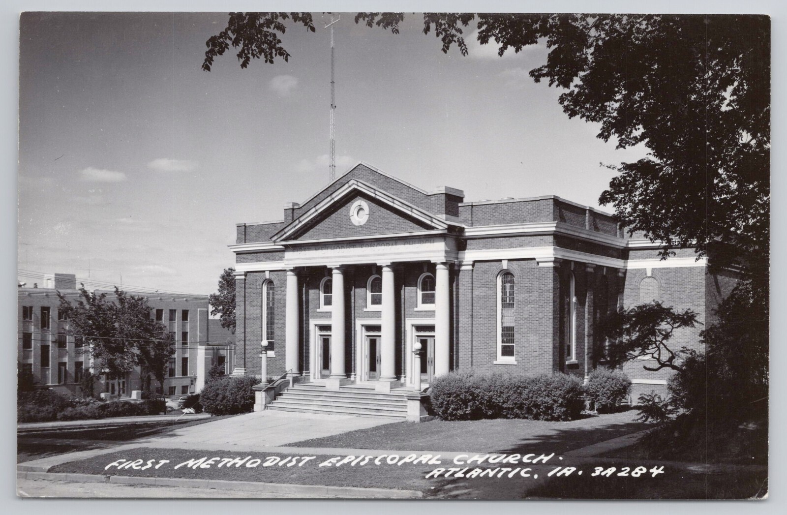 RPPC First Methodist Episcopal Church Atlantic Iowa 1940s Real Photo Postcard 1