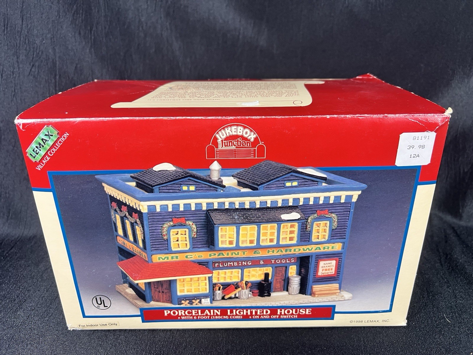 Lemax 1998 Mr.C\'s Paint & Hardware Store Jukebox Junction #85301-R Retired Rare Lemax 1998 Mr.C\'s Paint & Hardware Store Jukebox Junction #85301-R Retired Rare