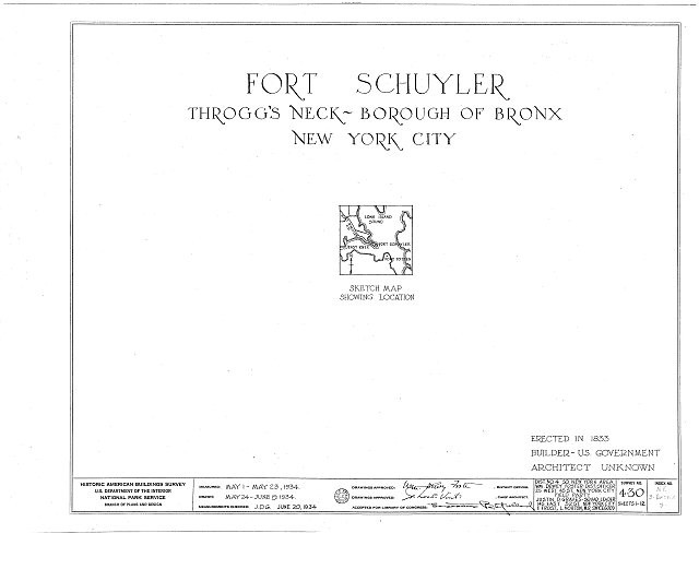 Photo:Fort Schuyler Throggs Neck Bronx NY 1934 HABS Survey Map
