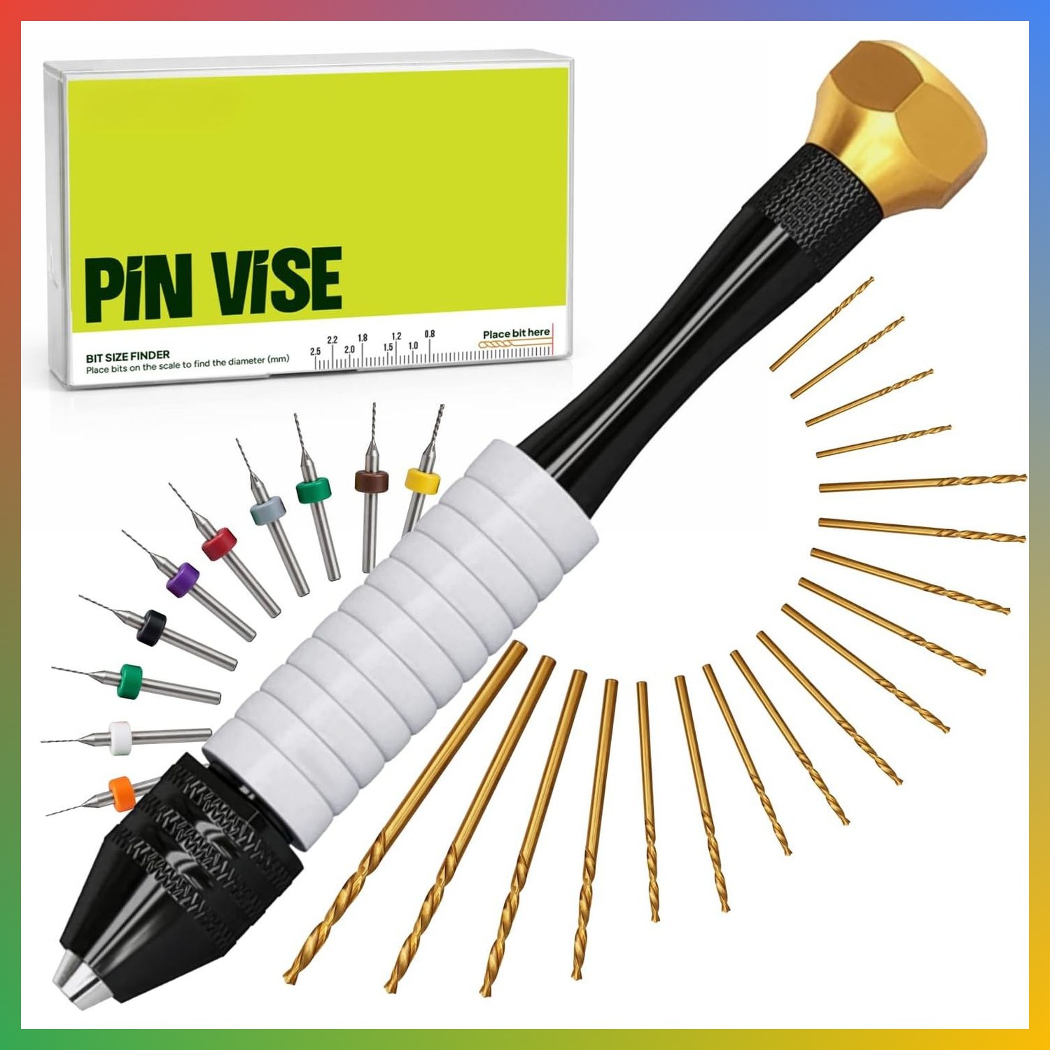 Hand Drill Pin Vise Set 28 Micro Bits Resin Jewelry Craft Wood Plastic PCB Hand Drill Pin Vise Set 28 Micro Bits Resin Jewelry Craft Wood Plastic PCB
