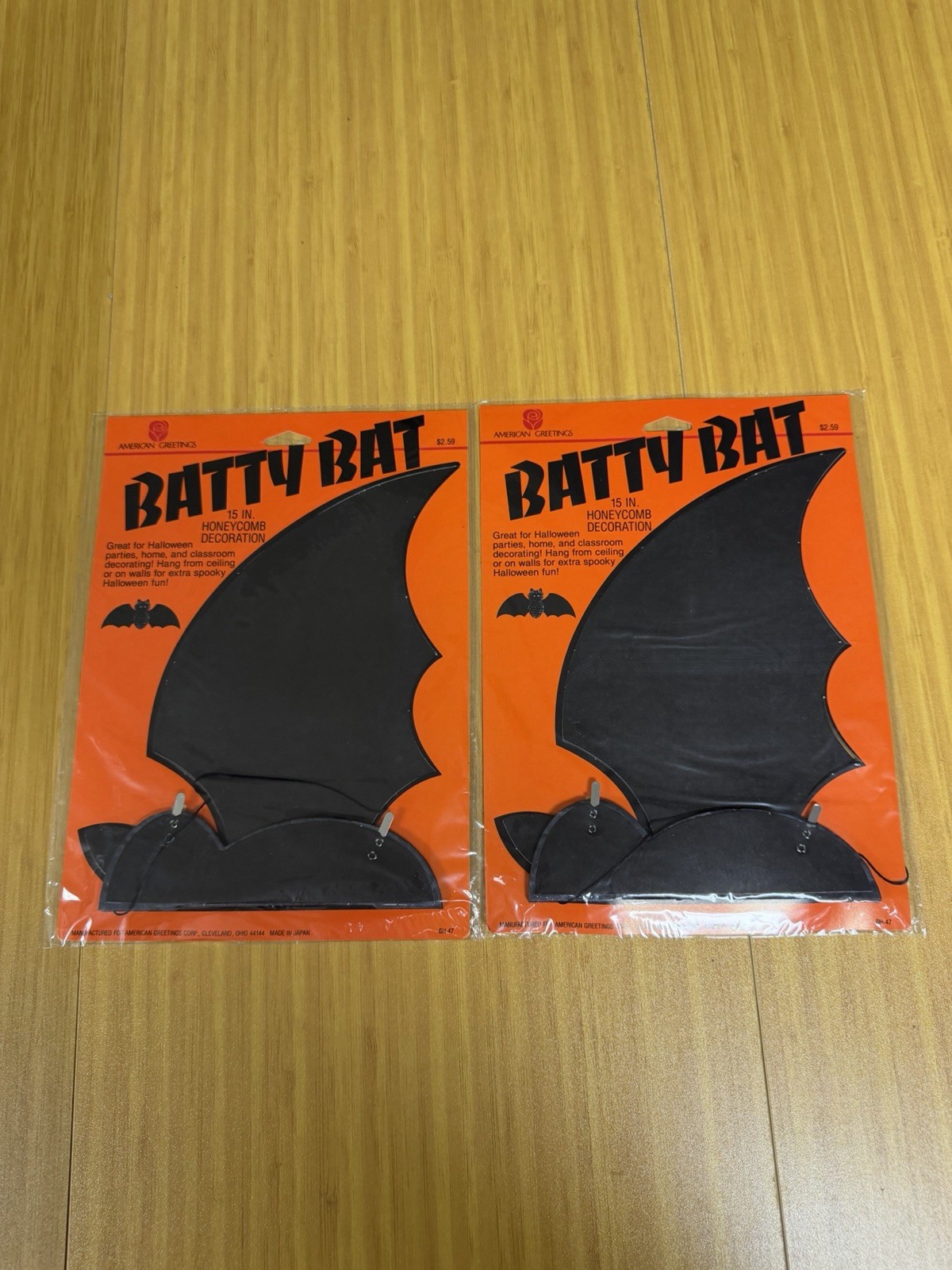 Lot Of 2 Vintage Factory Sealed Halloween Batty Bat 15