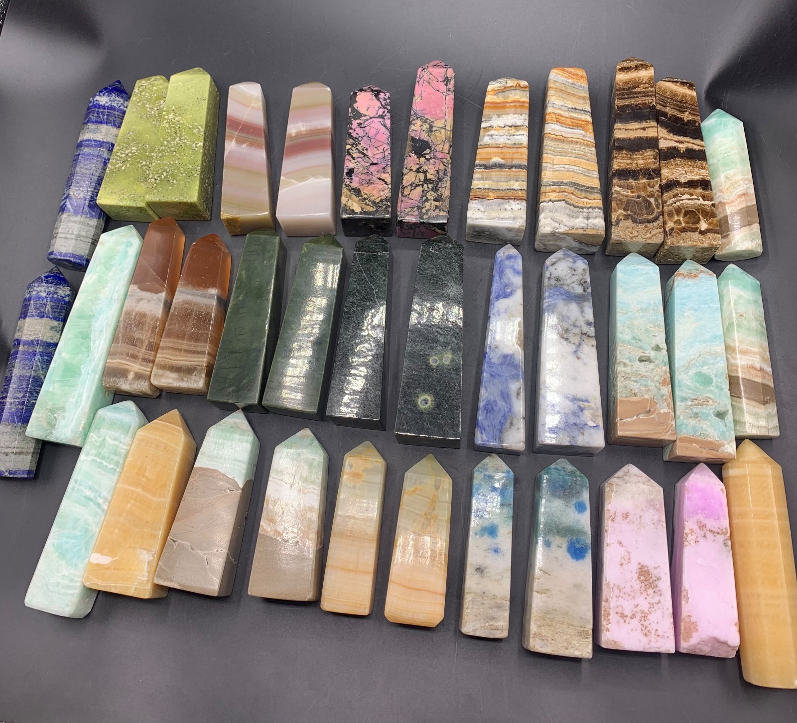 Beautiful 8.7KG Natural Gemstone Polished Mix Tower Shape LotCrystal Towers 