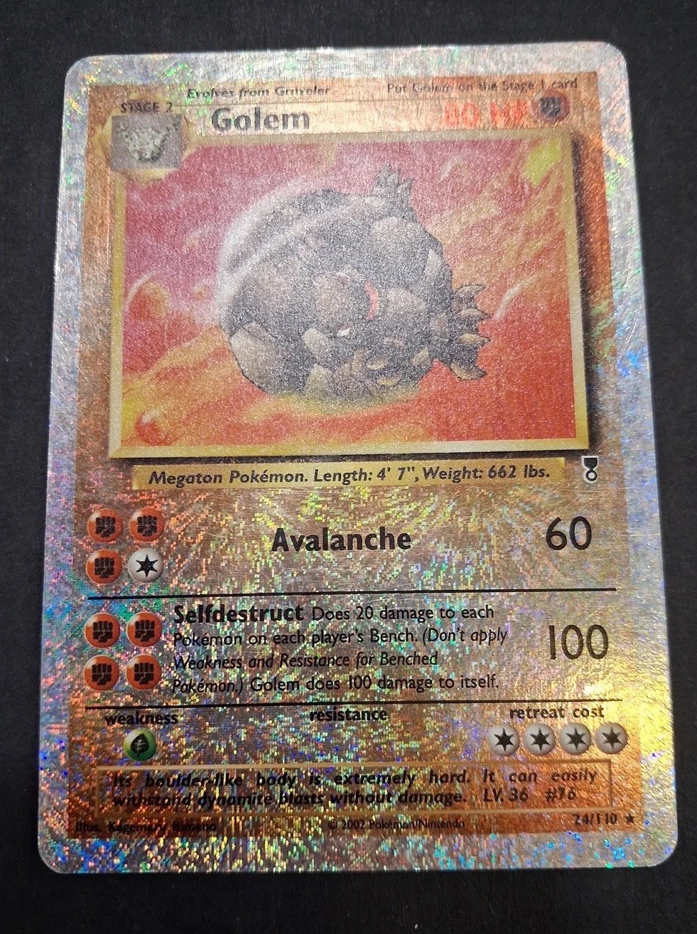Pokemon Card - Golem-24/110 Reverse Holo - Legendary Collection-ENG-Played