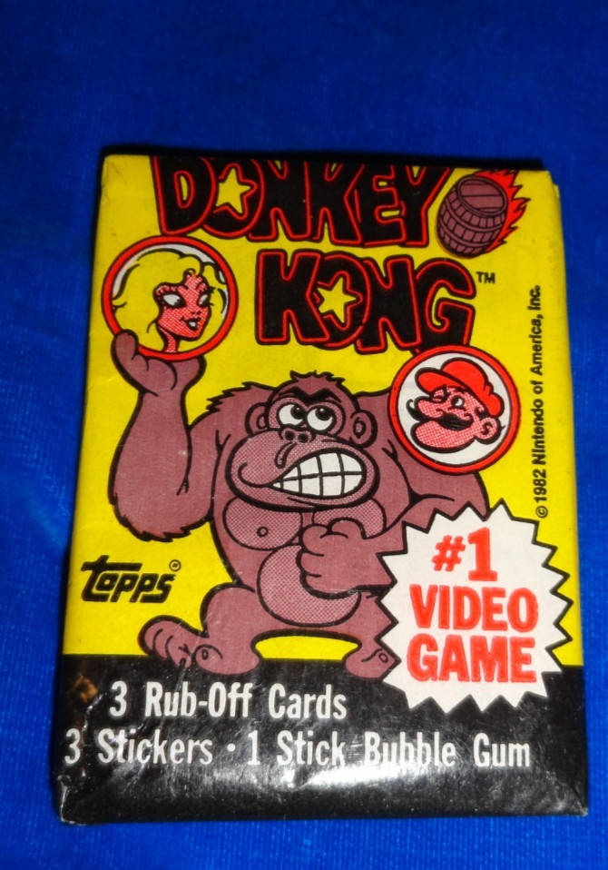 1982 Topps Donkey Kong Wax Pack  as pictured Gum is Broken