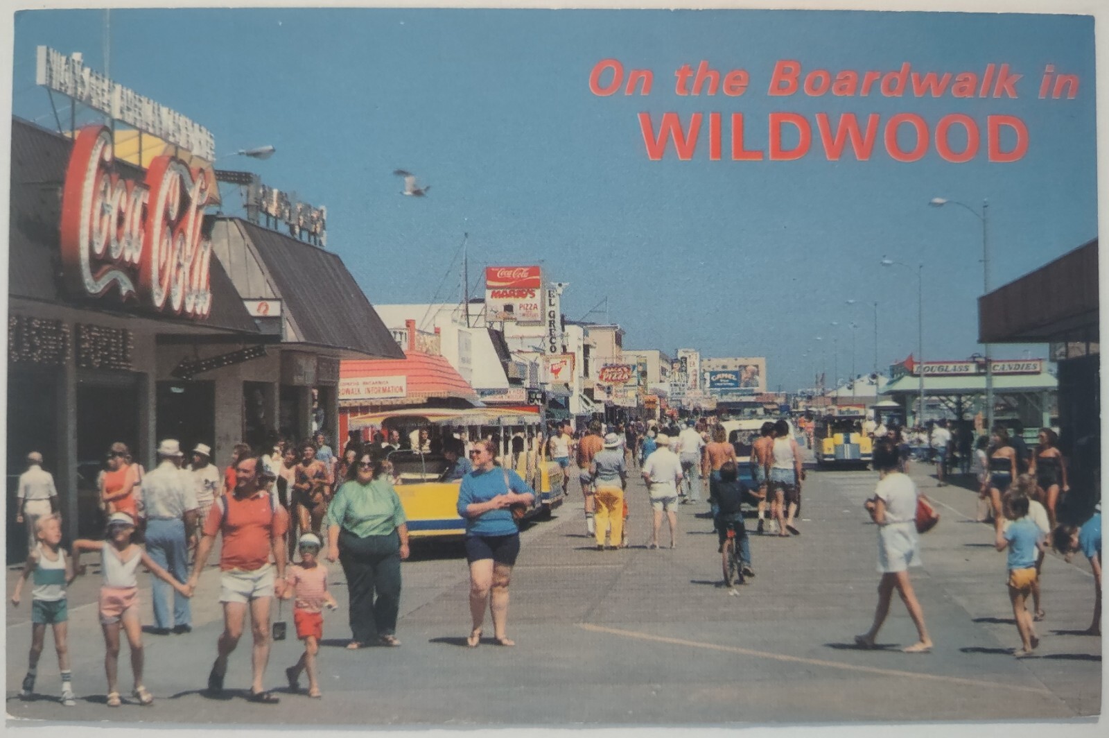 Vintage Boardwalk Wildwood New Jersey Postcard Coca Cola Camel Cigarettes Sign Vintage Boardwalk Wildwood New Jersey Postcard Coca Cola Camel Cigarettes Sign