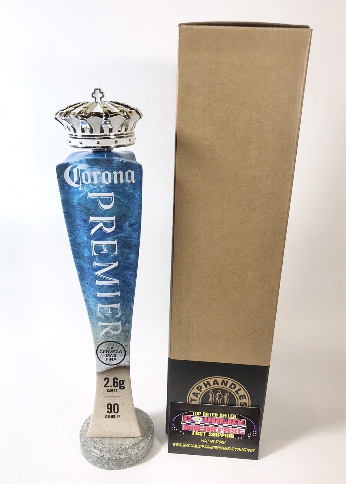 Corona Premier Cerveza Crown Beach Ocean Beer Tap Handle 12.5” Tall New In Box