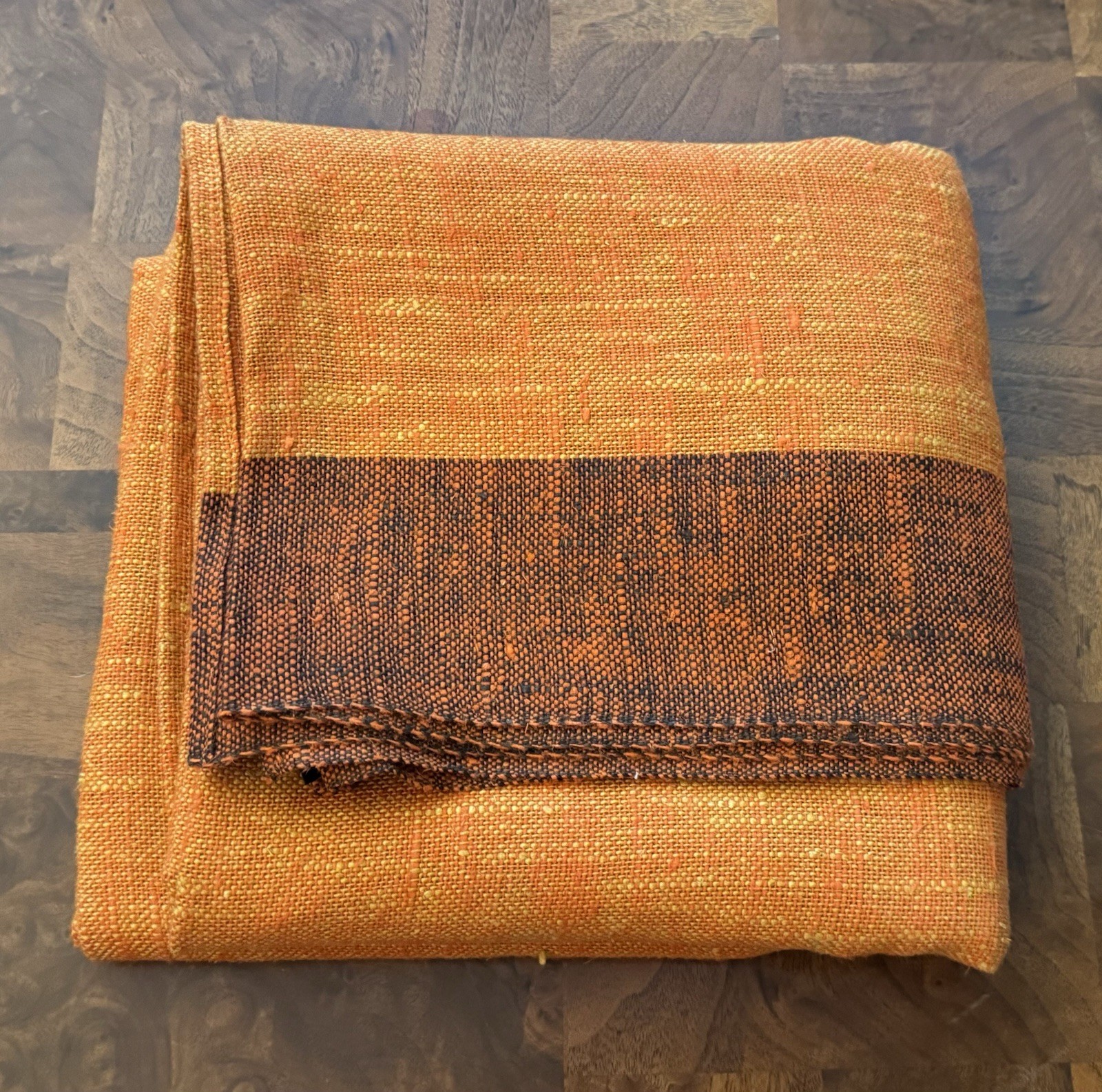 Vtg MCM Dansk Orange Linen Tablecloth \ Vtg MCM Dansk Orange Linen Tablecloth \