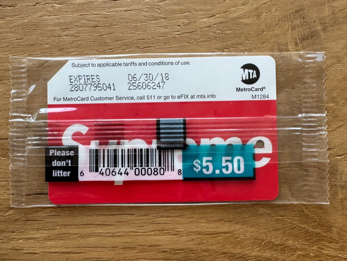 Supreme Metro Card NYC Sealed New SS17 MTA Subway Transit Expired