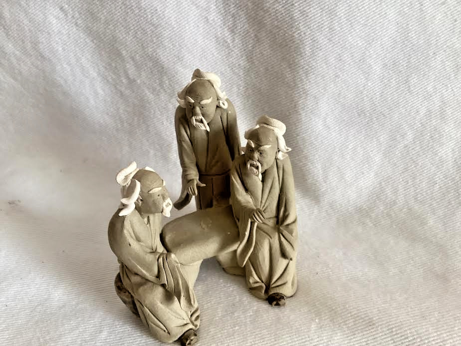 Vintage Handmade Chinese Bonsai Mudman Trio 3 Vintage Handmade Chinese Bonsai Mudman Trio 3