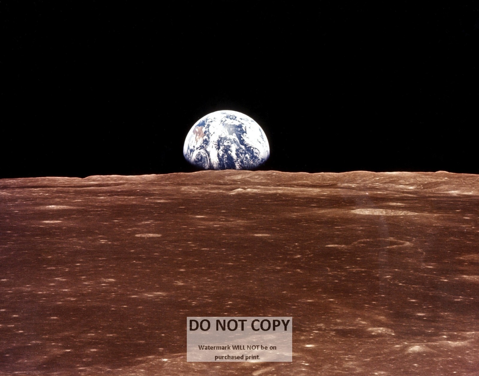 11X14 NASA PHOTO  - VIEW OF THE EARTH OVER LUNAR HORIZON FROM APOLLO 11 (EP-047)