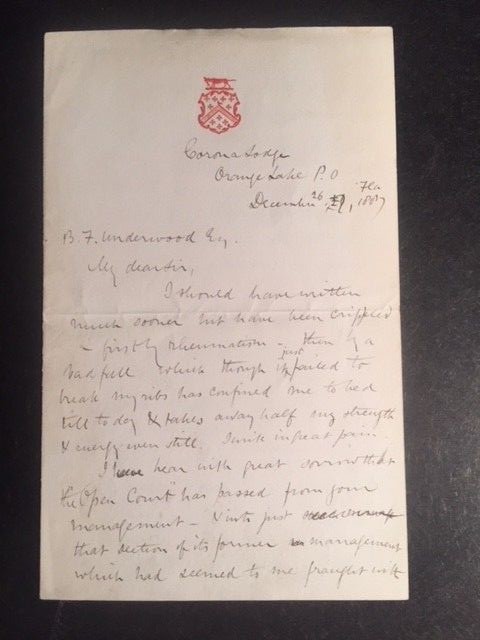 RICHARD A. PROCTOR HANDWRITTEN LETTER SIGNED, ASTRONOMER, SCIENCE AND RELIGION