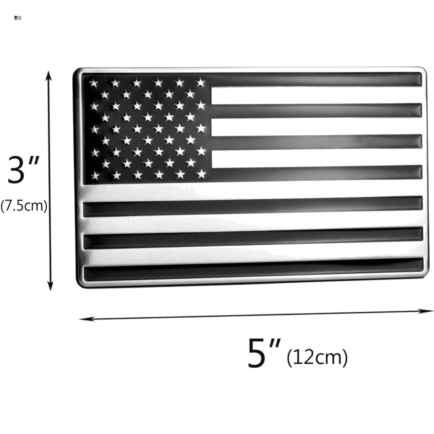 Black & Chrome Stainless Steel American Flag - 5