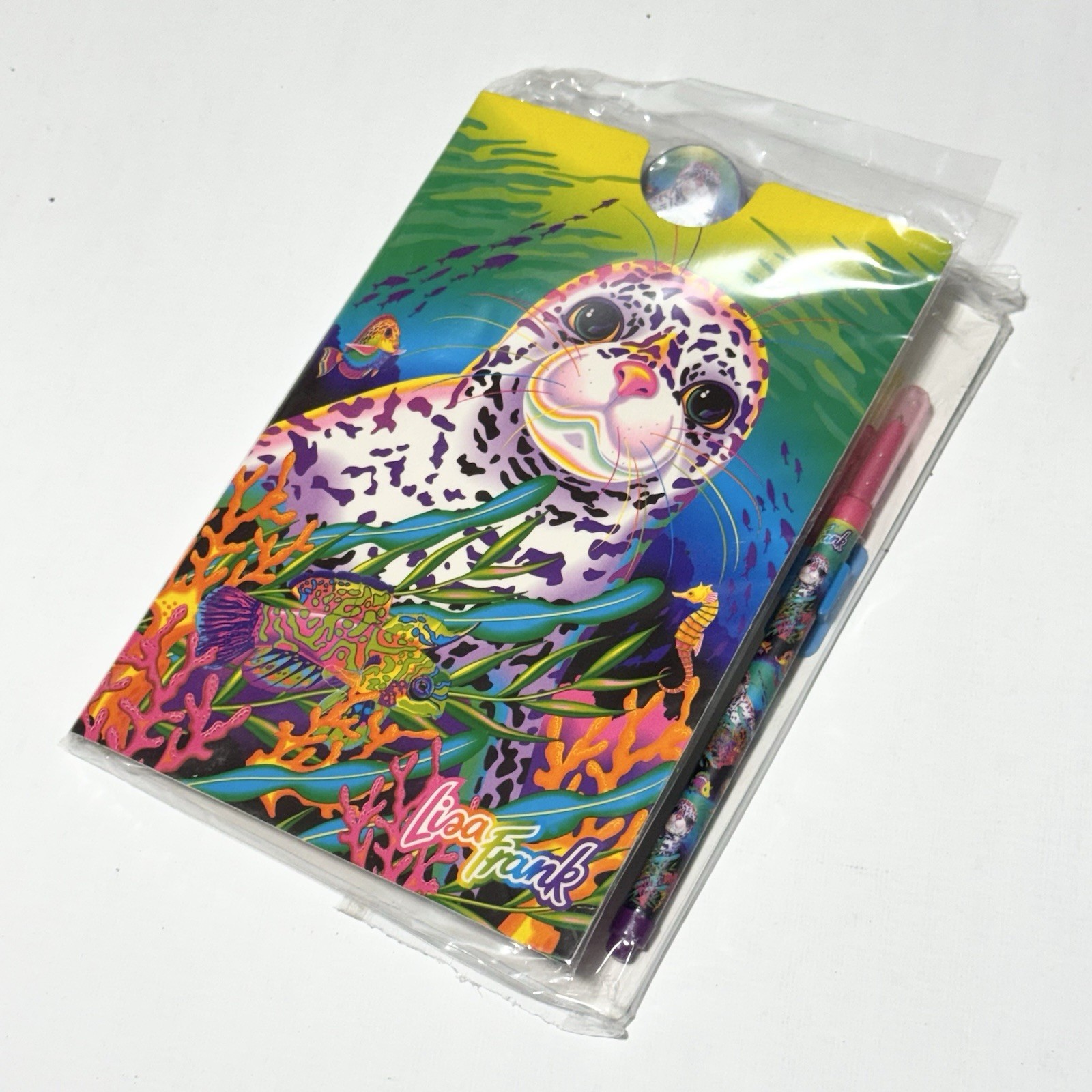 The Fantastic World of Lisa Frank Rainbow Seal Ocean Binder Clip/Stationery Set