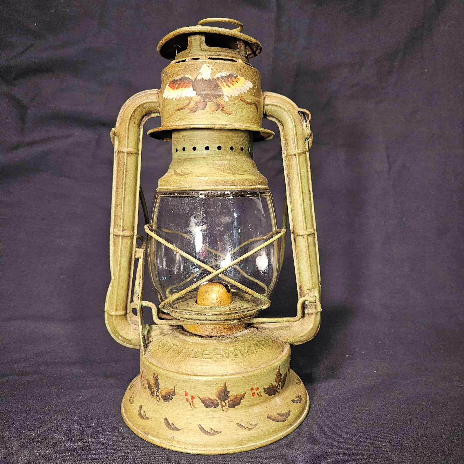 Vintage 1971 Dietz Little Wizard Lantern Hand Painted Merna Slabik Folk Art