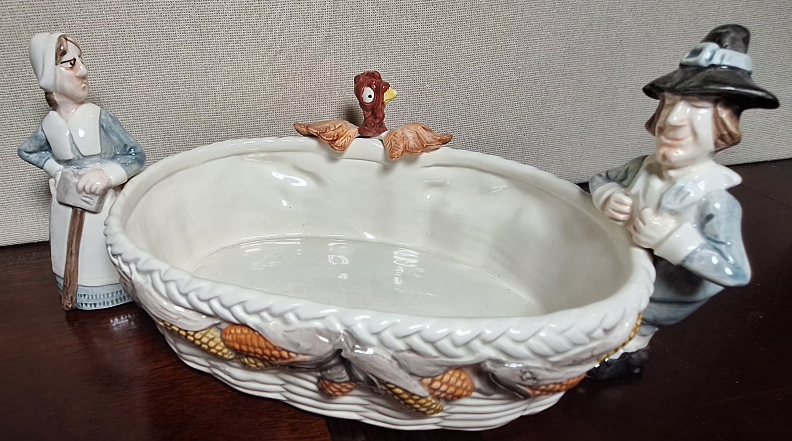 Fitz and Floyd Pilgrims Progress Cranberry Bowl Server 1990 Vintage Boxed 67/67 Fitz and Floyd Pilgrims Progress Cranberry Bowl Server 1990 Vintage Boxed 67/67