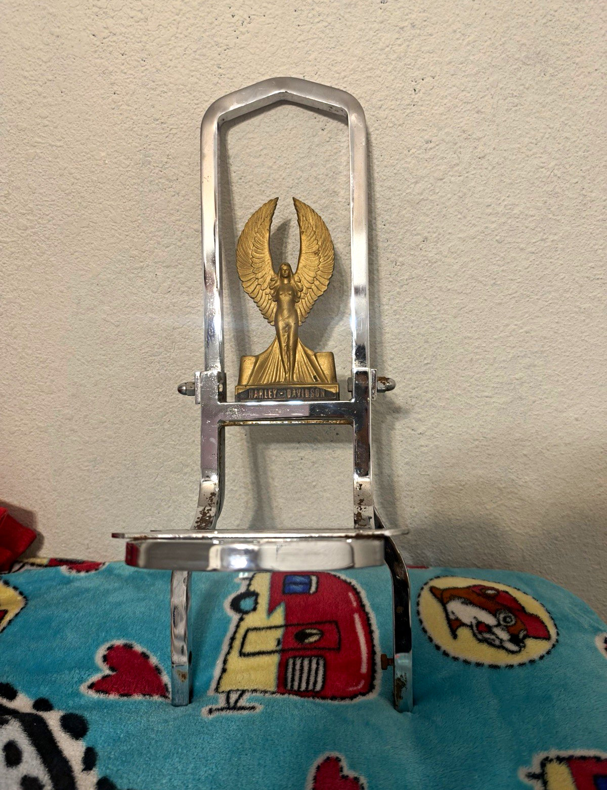 RARE Vintage Harley Davidson 1982 Angel Flying Goddess Insert with Sissy Bar RARE Vintage Harley Davidson 1982 Angel Flying Goddess Insert with Sissy Bar