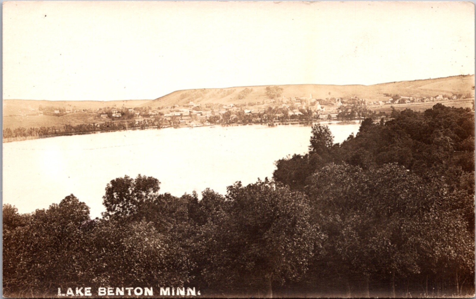 Real Photo Postcard Overview of Lake Benton, Minnesota