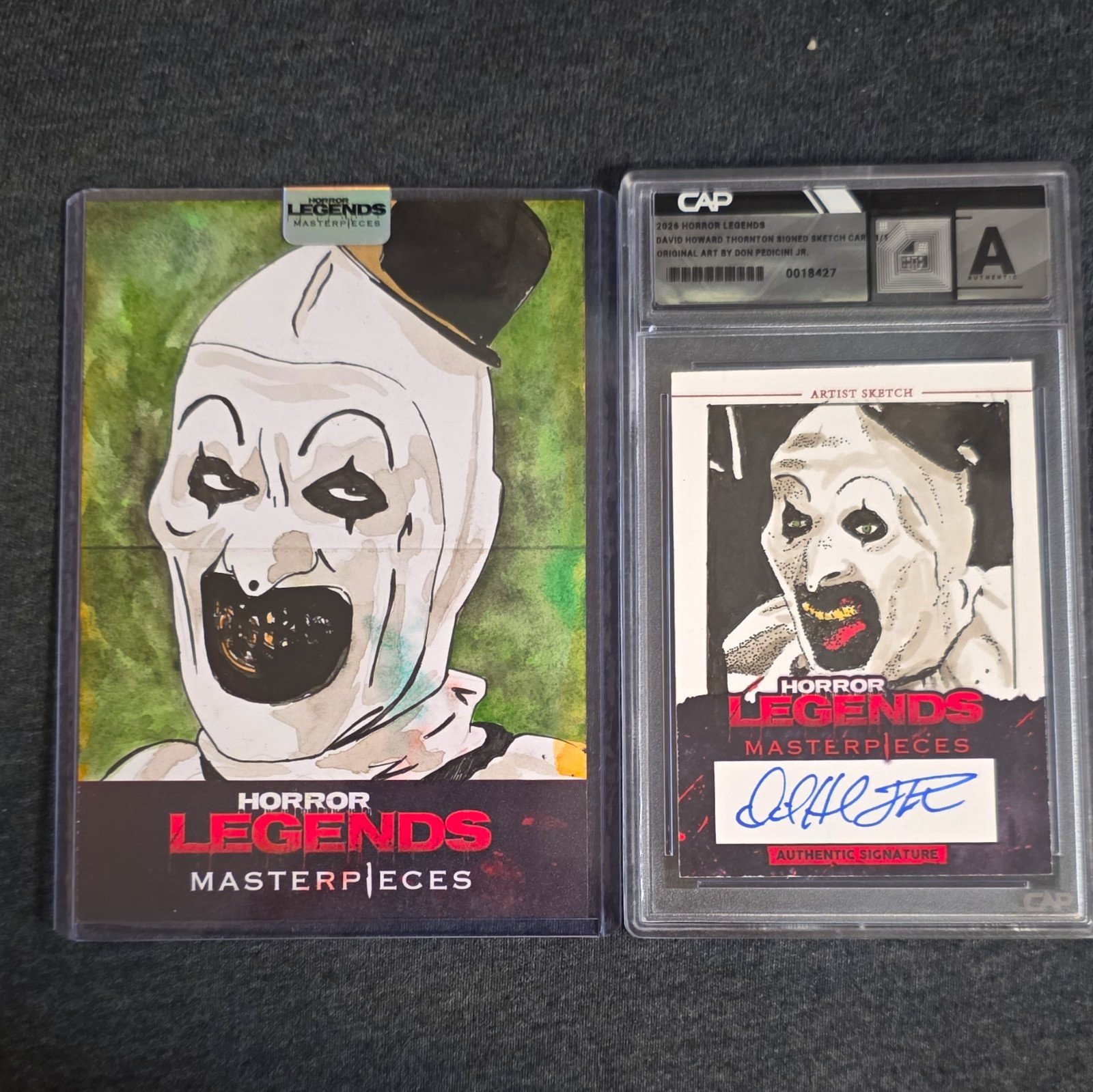  Horror Legends Tri panel Art the Clown 1/1 Sketch and David Howard Thornton
