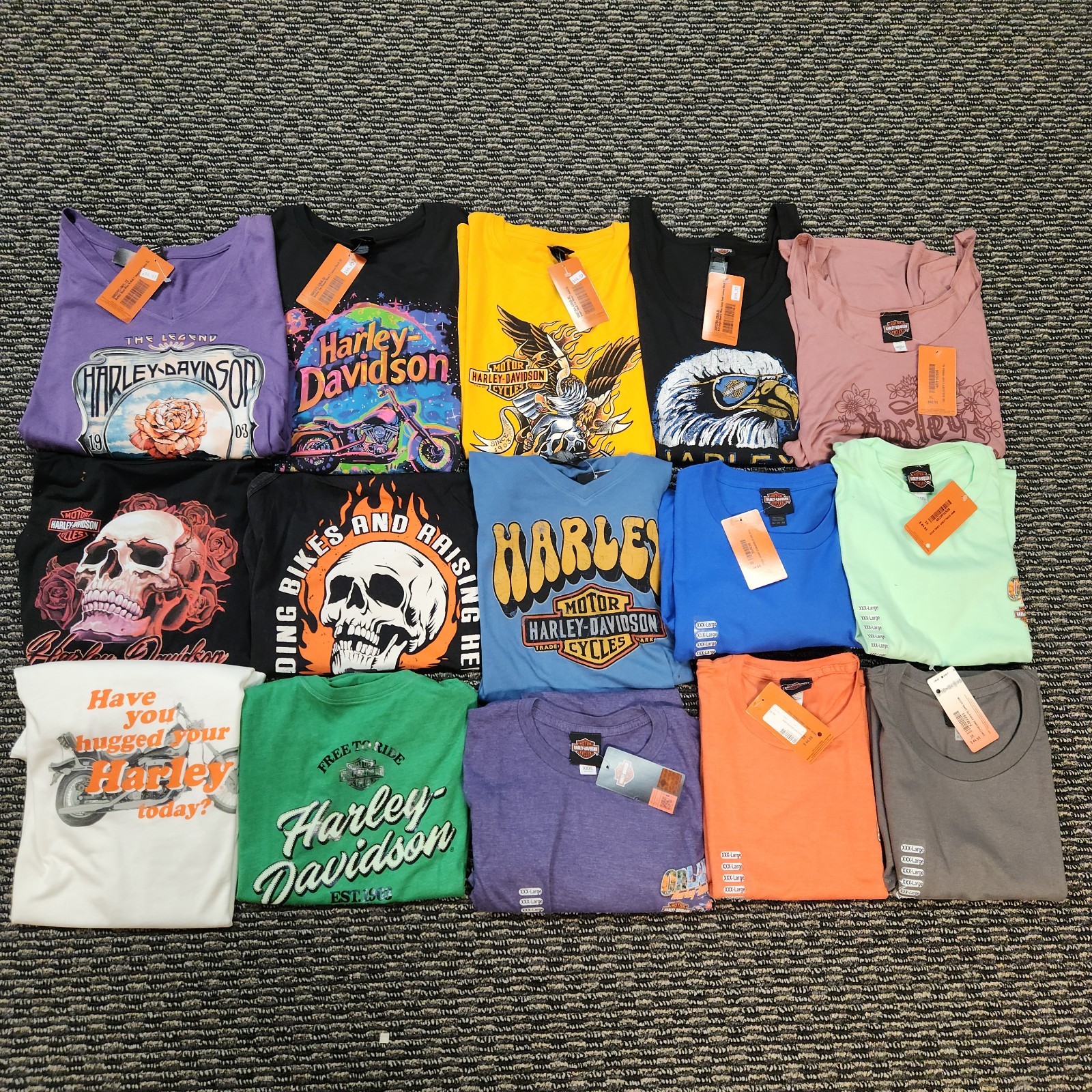 Harley-Davidson Dealership T-Shirts - Bulk Resellers Lot - Mixed Sizes 15pcs NWT