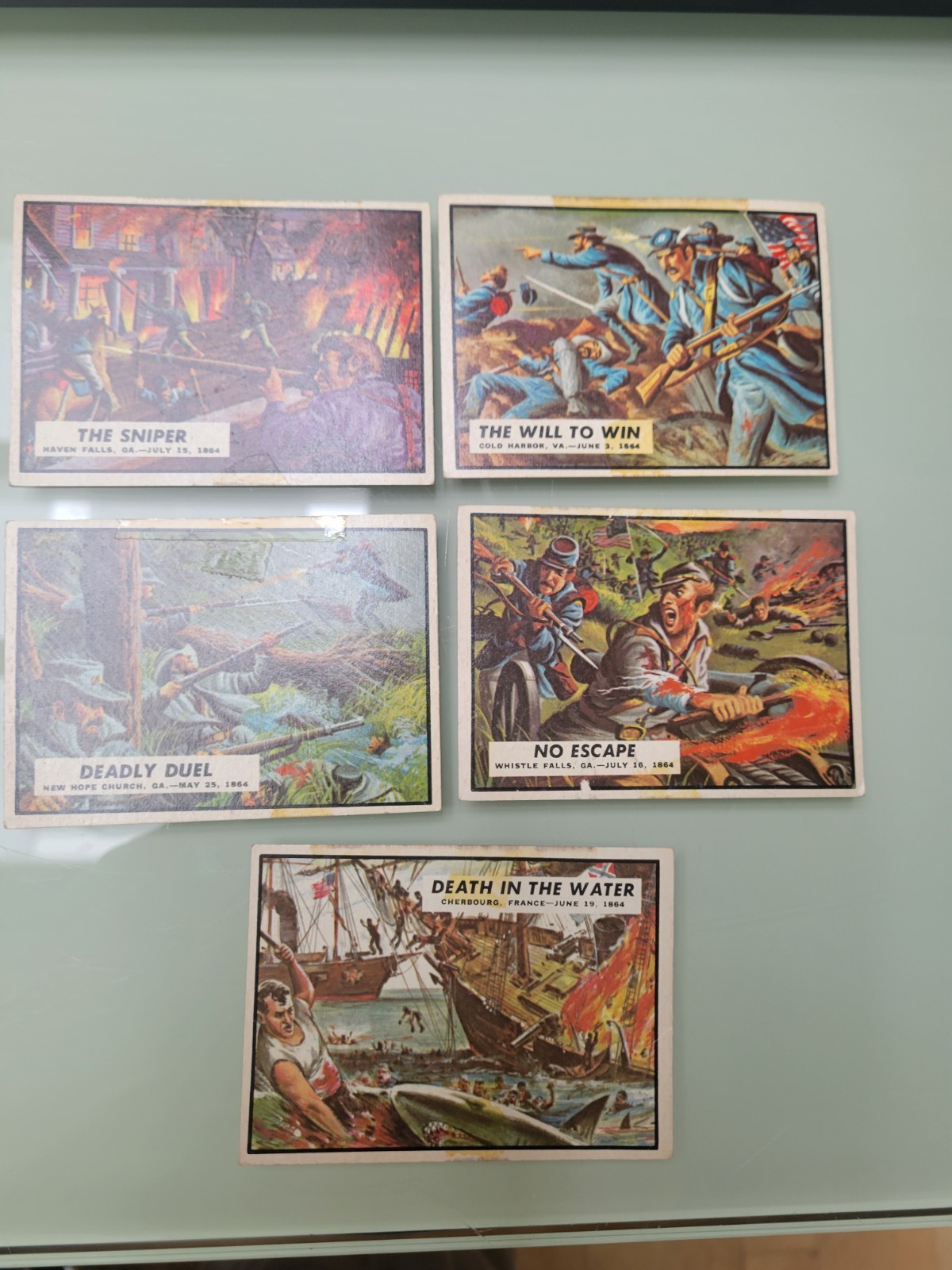 1962 Topps (5) Different Civil War News Vintage Card Lot