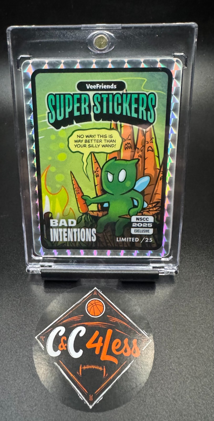 2025 VeeFriends Bad Intentions 🥕THRONE🥕 /25 First Super Sticker NSCC Exclusive