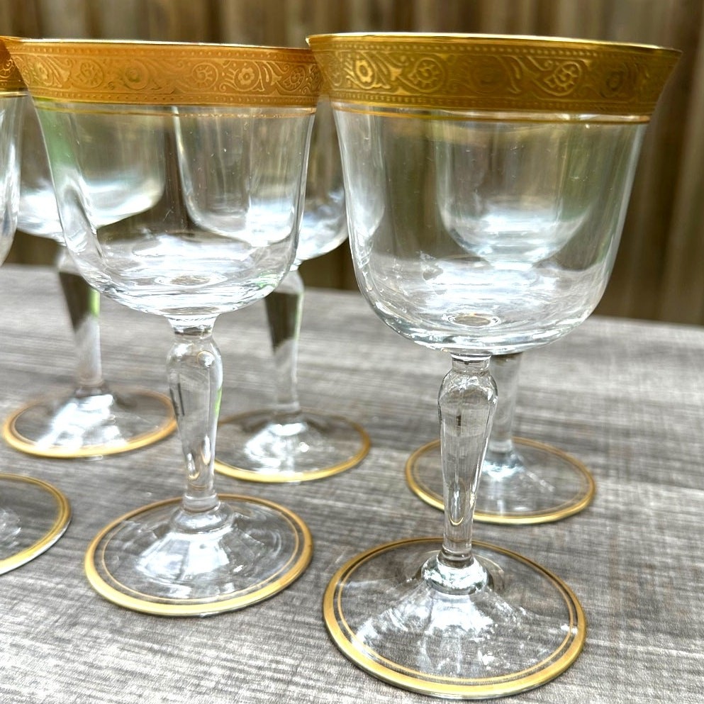 Tiffin Franciscan Minton Crystal Optic Gold Encrusted 5 3/8\