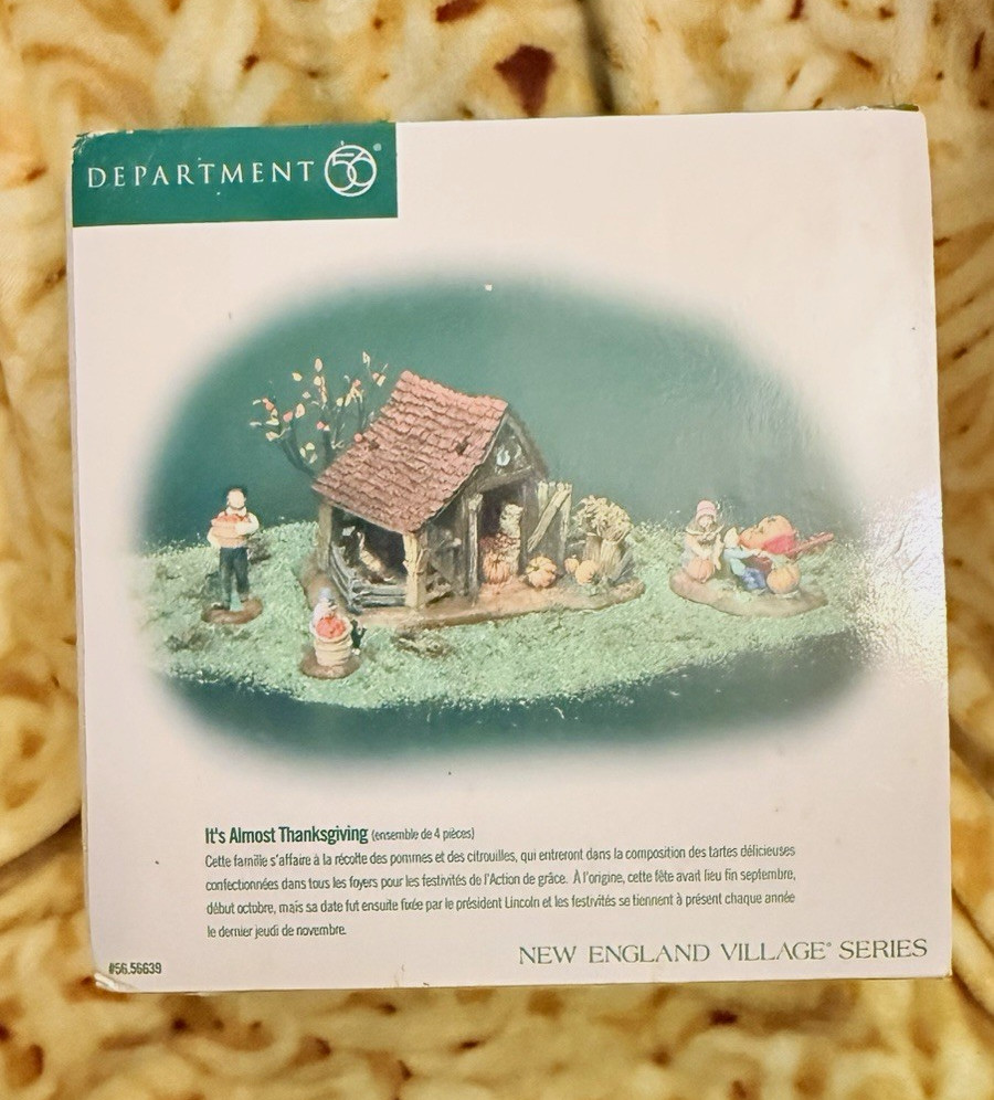 Department 56 New England Village Series Thanksgiving Village 4-Piece Set Boxed Department 56 New England Village Series Thanksgiving Village 4-Piece Set Boxed