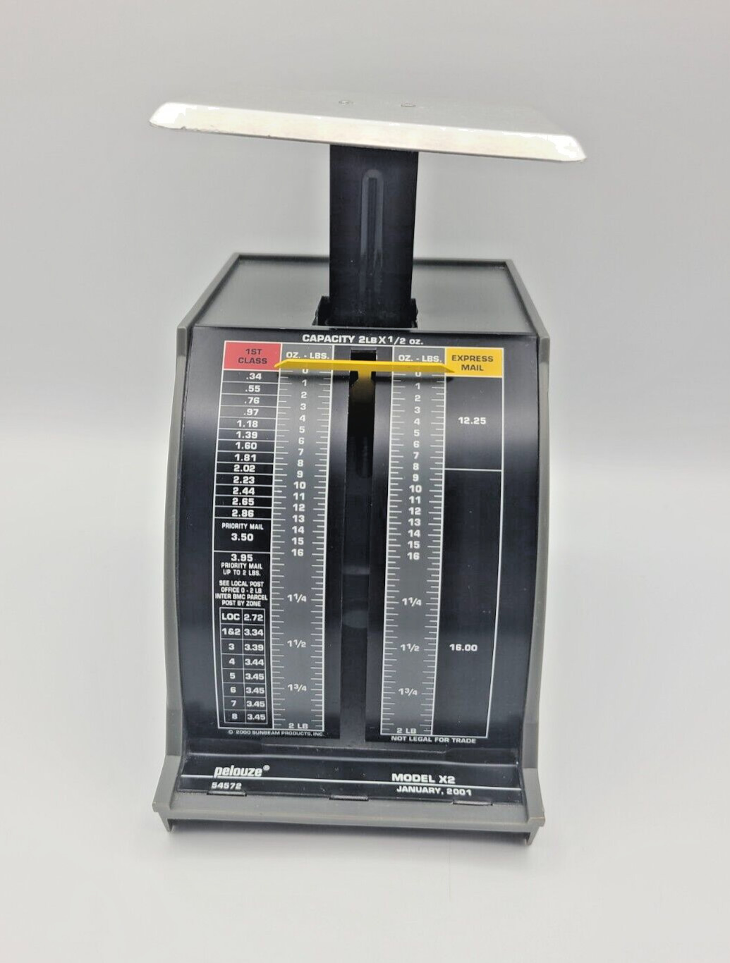 Vintage 2001 2 LB Metal Postal Scale Pelouze Model X2 54572