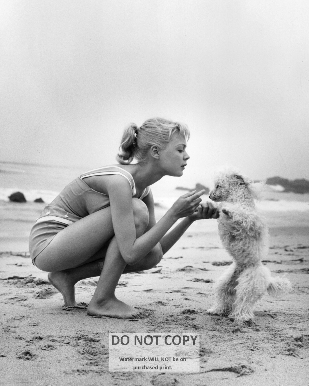 SANDRA DEE WITH DOG ON SET OF \