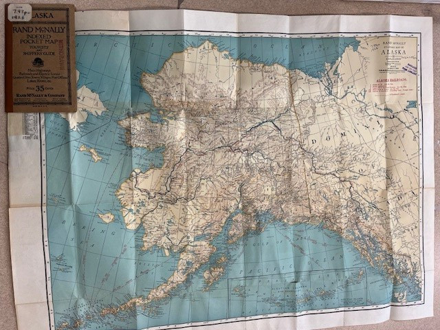 Rand McNally Indexed Pocket Map of Alaska  1926  Ex-library