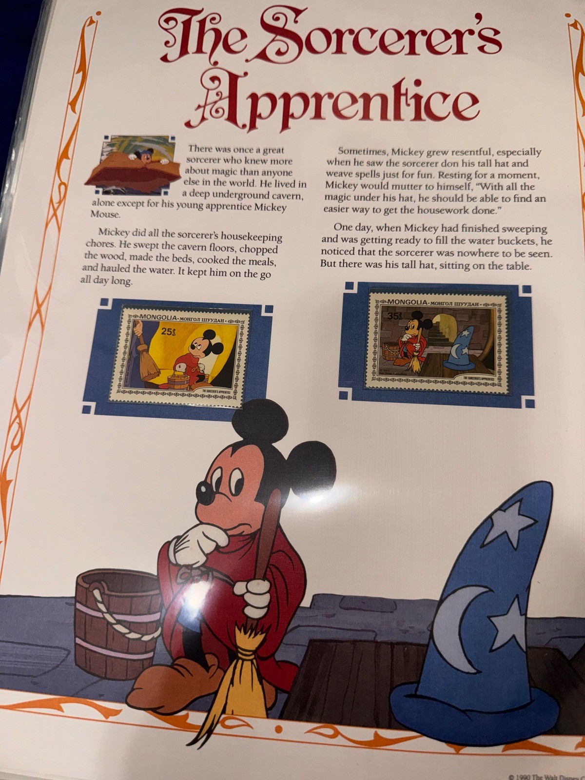 STAMPS Disney The Sorcerers Apprentice 1990 Collectors Panels 6 Pages New