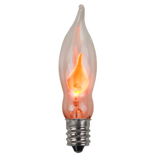 (6) Six C7 Flicker Flame Light Bulbs, Christmas, Candles, Halloween NEW