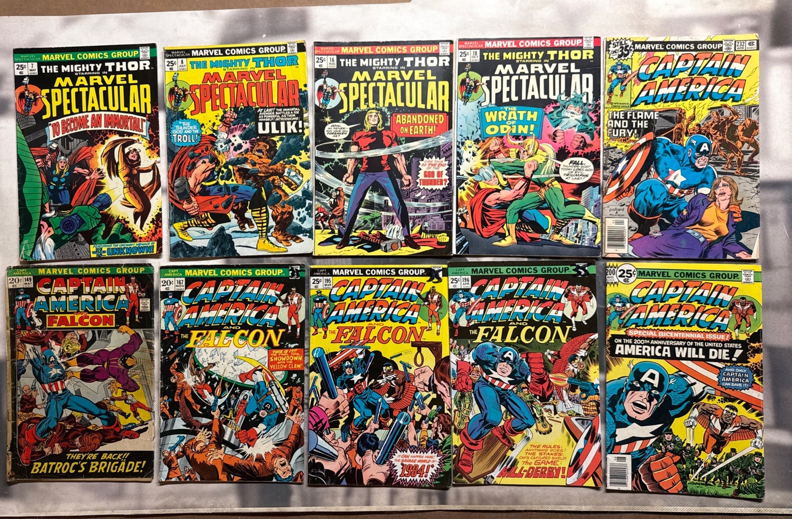 Marvel Spectacular Thor 7 8 16 18 Capt America 149 167 195 196 200 232 B33GG Marvel Spectacular Thor 7 8 16 18 Capt America 149 167 195 196 200 232 B33GG