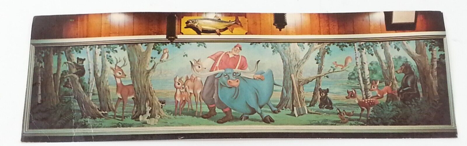 Vtg Xtra LONG ESSERS BAR AND LOUNGE Brainerd MN Del Rich Paul Bunyon Postcard