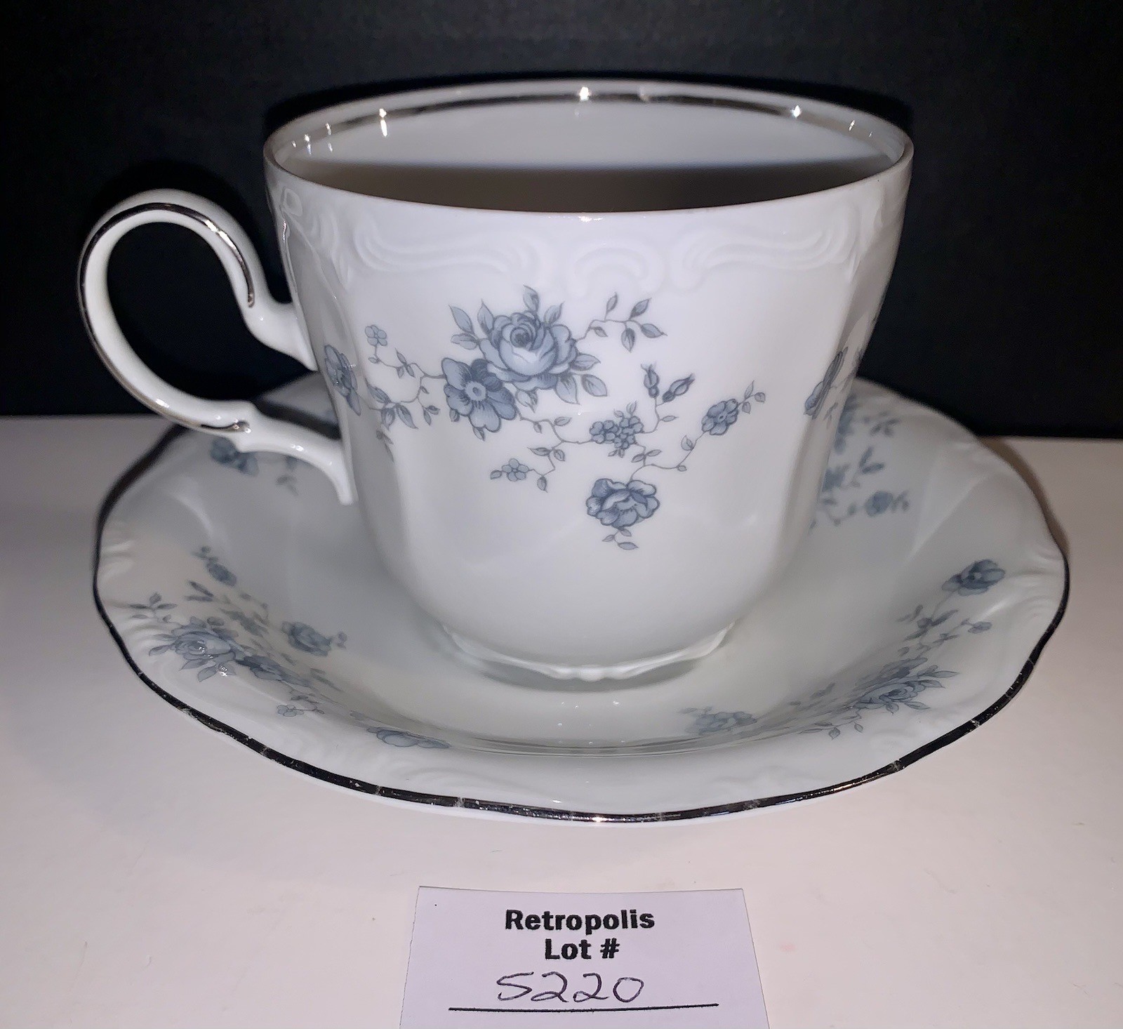 Vintage Johann Haviland Blue Garland Bavaria Germany Cup & Saucer Vintage Johann Haviland Blue Garland Bavaria Germany Cup & Saucer