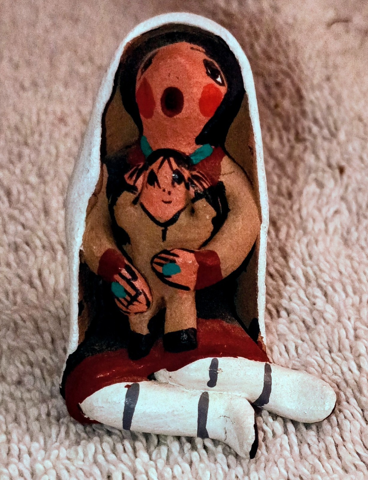Wonderful Miniature Jemez Pottery Storyteller Signed C Lucero Gachupin