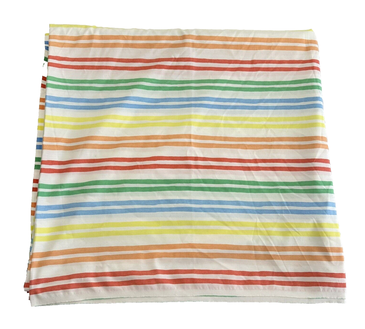 Vintage Burlington Caress Rainbow Stripe Queen Flat Sheet See Description