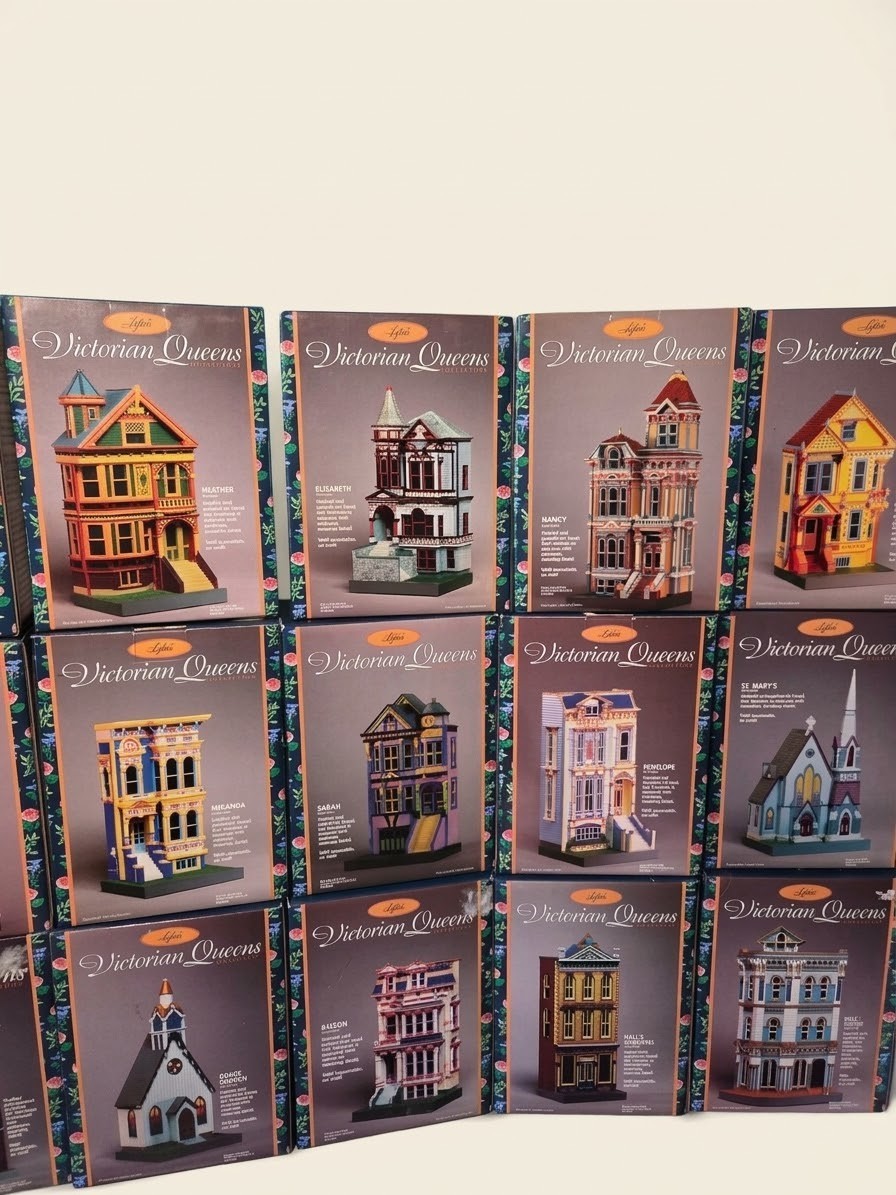 Vintage Lot of 21 Geo Z Lefton Victorian Queens Houses Buildings New in Box