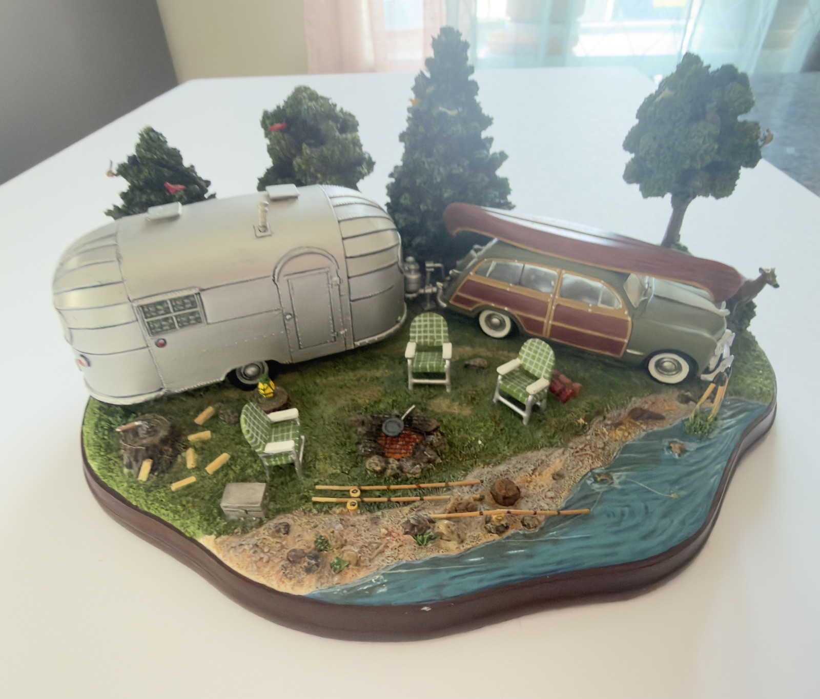Danbury Mint Airstream & Woody Camping Scene 2005 Rar Limited 1949 Ford