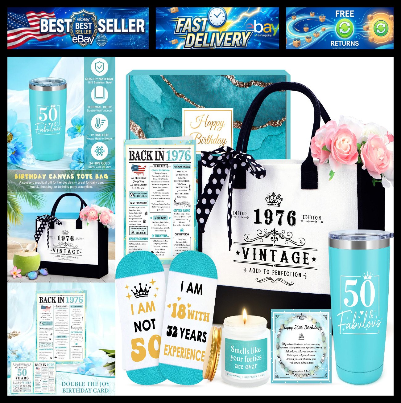 50th Birthday Gifts for Her 50 Year Old Gifts for Women Turning 50 and Fabulous