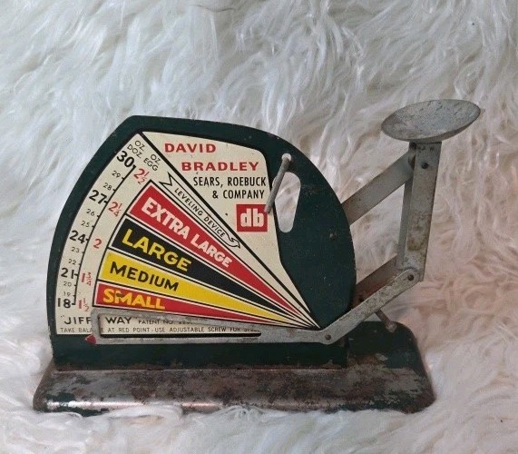 Vintage 1940’s David Bradley Sears Jiffy Way Egg Grading Scale Farmhouse Grandma Vintage 1940’s David Bradley Sears Jiffy Way Egg Grading Scale Farmhouse Grandma