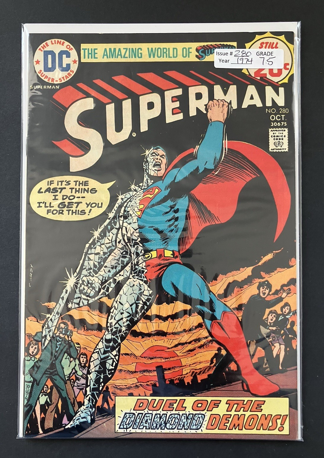 Superman 280 VF- 7.5 NICE COPY 1974 DC Comics Superman 280 VF- 7.5 NICE COPY 1974 DC Comics